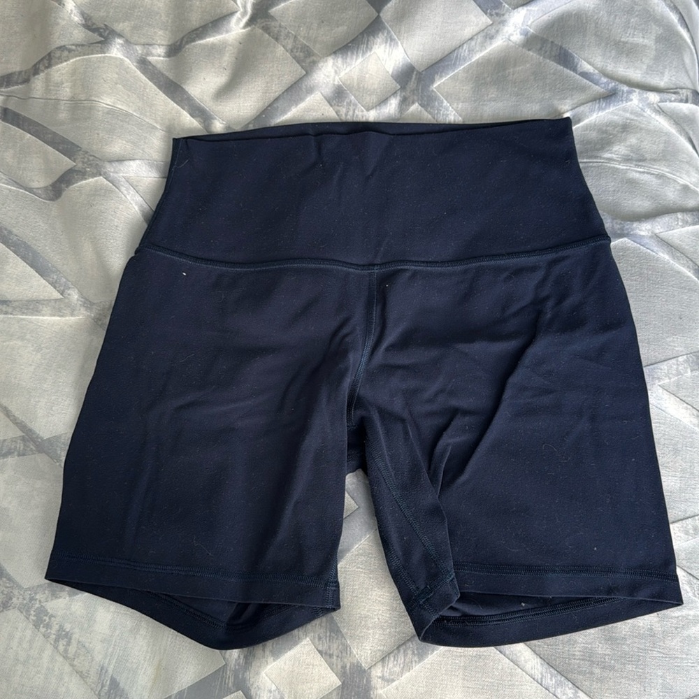 Navy blue lululemon biker shorts